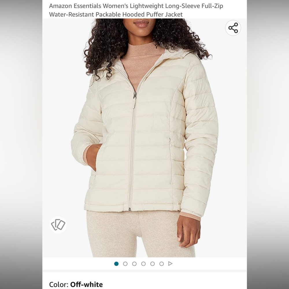 Amazon Essentials Women's Lightweight Long-Sleeve Full-Zip Hooded Puffer Jacket